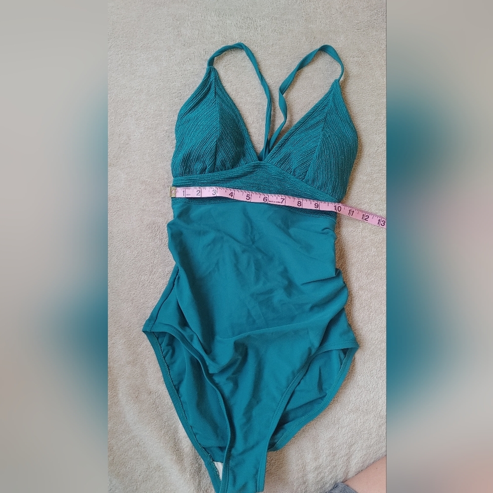 Kona Sol Teal and Beige Swimsuit